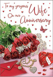 This evocative anniversary card design appears as though lovingly arranged on a shimmering tabletop in a quiet corner of Weybridge, where the light falls just right to honour a special evening. A lush sweep of red roses takes centre stage, their velvety petals gleaming in deep, passionate shades that speak of long-lasting devotion. Each flower is gently cupped and edged with subtle highlights, as if kissed by early morning dew, while tender sprigs of greenery weave between the blooms, softening the composition and suggesting the freshness of a bouquet just delivered from a local Weybridge florist. Beneath this romantic cascade, a heart-shaped locket and delicate strand of pearls rest alongside jewel-like adornments, all laid on a softly reflective surface that catches the glimmer of metallic accents. A neatly folded envelope lies close by, its edges crisp and inviting, hinting at handwritten words that might recall years of shared moments-from weekend walks in Churchfields Recreation Ground to quiet dinners at home. Scattered across the scene are tiny sparkling hearts, their shapes playful yet meaningful, and a single butterfly motif that seems to hover lightly above, symbolising transformation, renewal, and love that continues to evolve. The colour palette is rich with ruby reds, gentle blush tones, and warm highlights, suffusing the scene with the glow of affection. Everything about the arrangement feels intentional and personal, as though set out just before an anniversary toast, offering a tangible expression of gratitude and renewed promises made in Weybridge and remembered with every passing year.